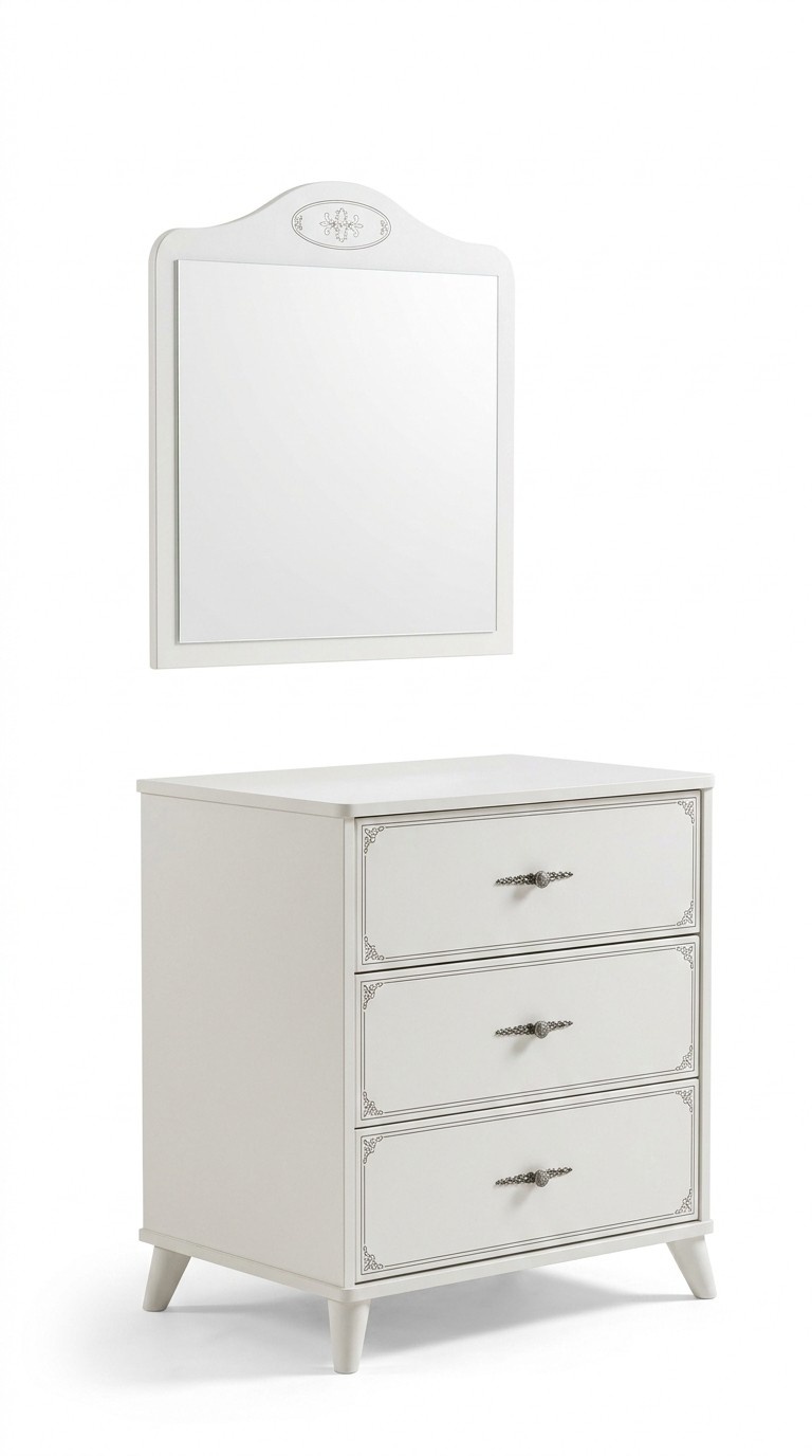 Gruppe Kommode mit Spiegel Schrank Holz Kommoden Sideboard WeiÃ Luxus