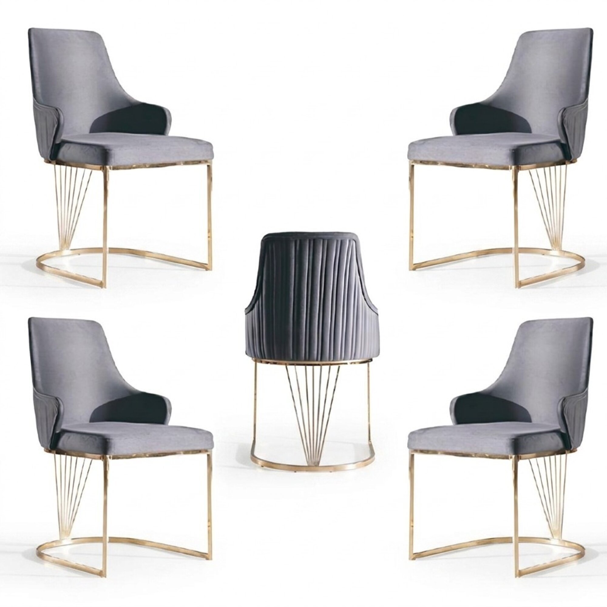 Gruppe Set 4x Sessel Stuhl Design Stoff Polster StÃ¼hle Gastro Esszimmer