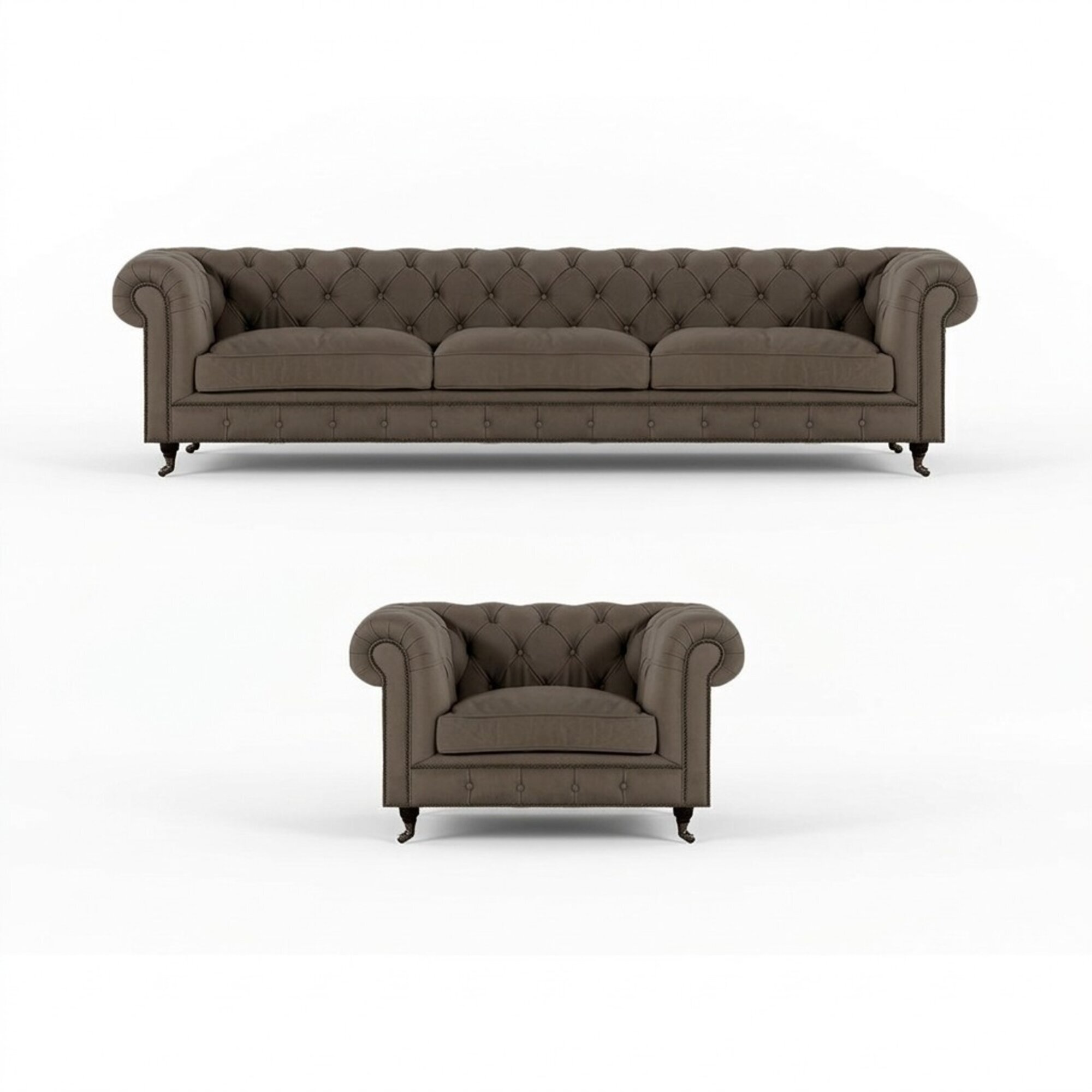 Hellgraue Chesterfield PolstermÃ¶bel Edle Textil Couchen Luxus Sessel