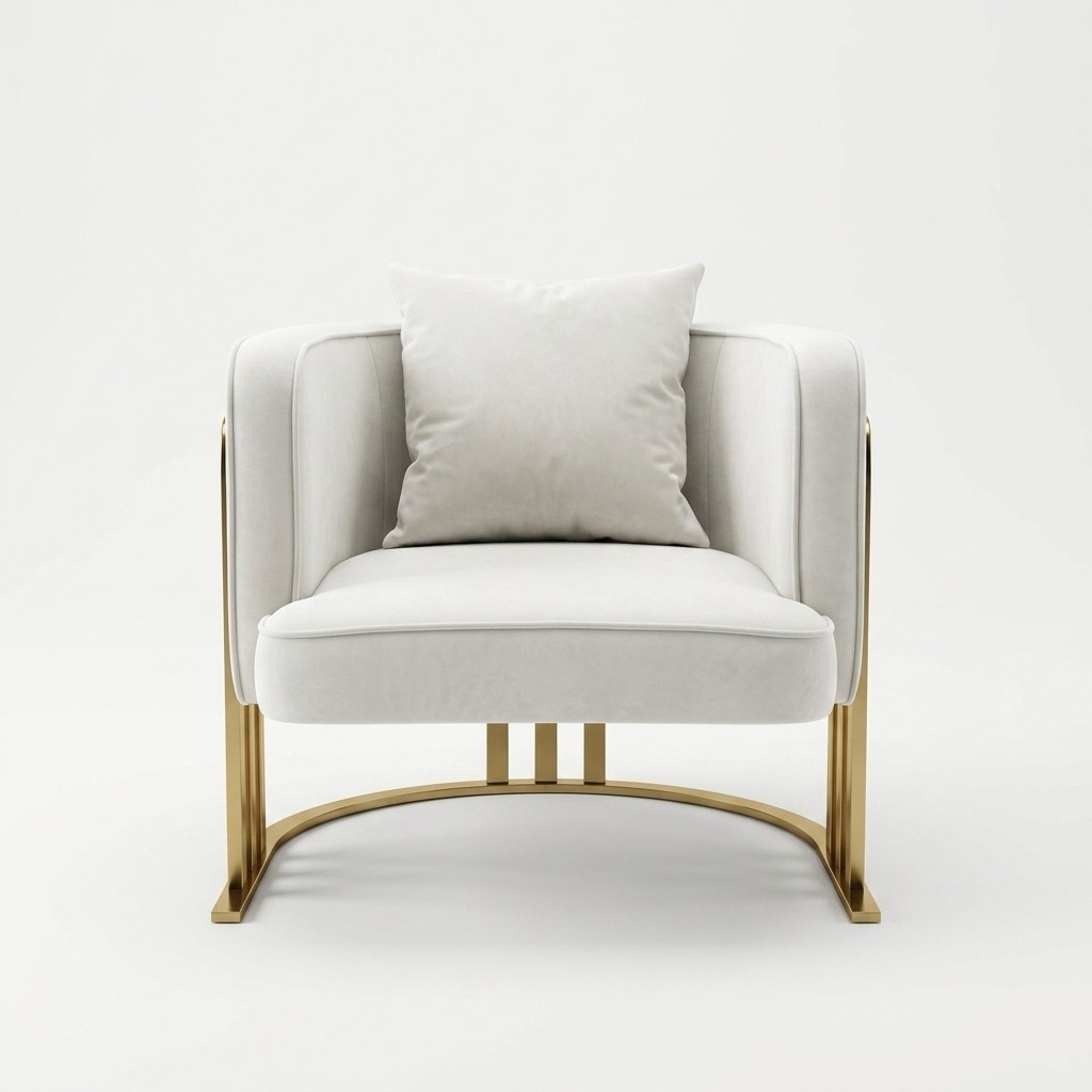 Hochwertig Textil Sessel Stilvolle Weiß Sessel modern Sessel Fernseh Couch