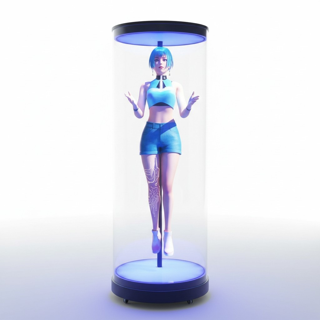 Hologramm WerbestÃ¤nder 3D-Werbung Holographic Werbefigur Moderator Host