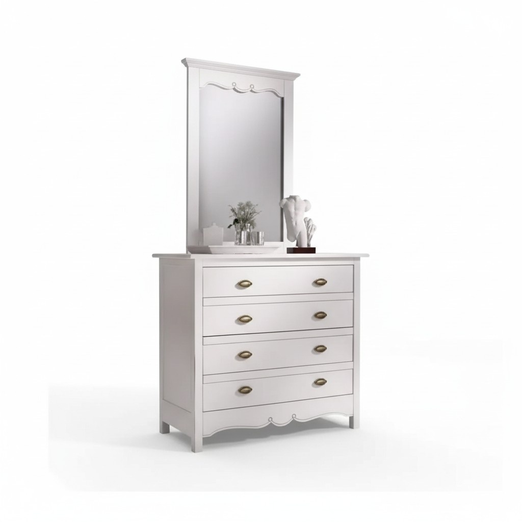 Holz Italienische MÃ¶bel 2tlg Set MÃ¶bel Stil Luxus Kommode mit Spiegel
