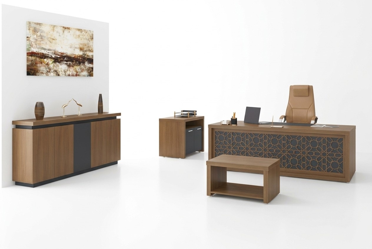 HolzmÃ¶bel BÃ¼ro Set Schreibtisch Couchtisch ArbeitszimmermÃ¶bel 4tlg