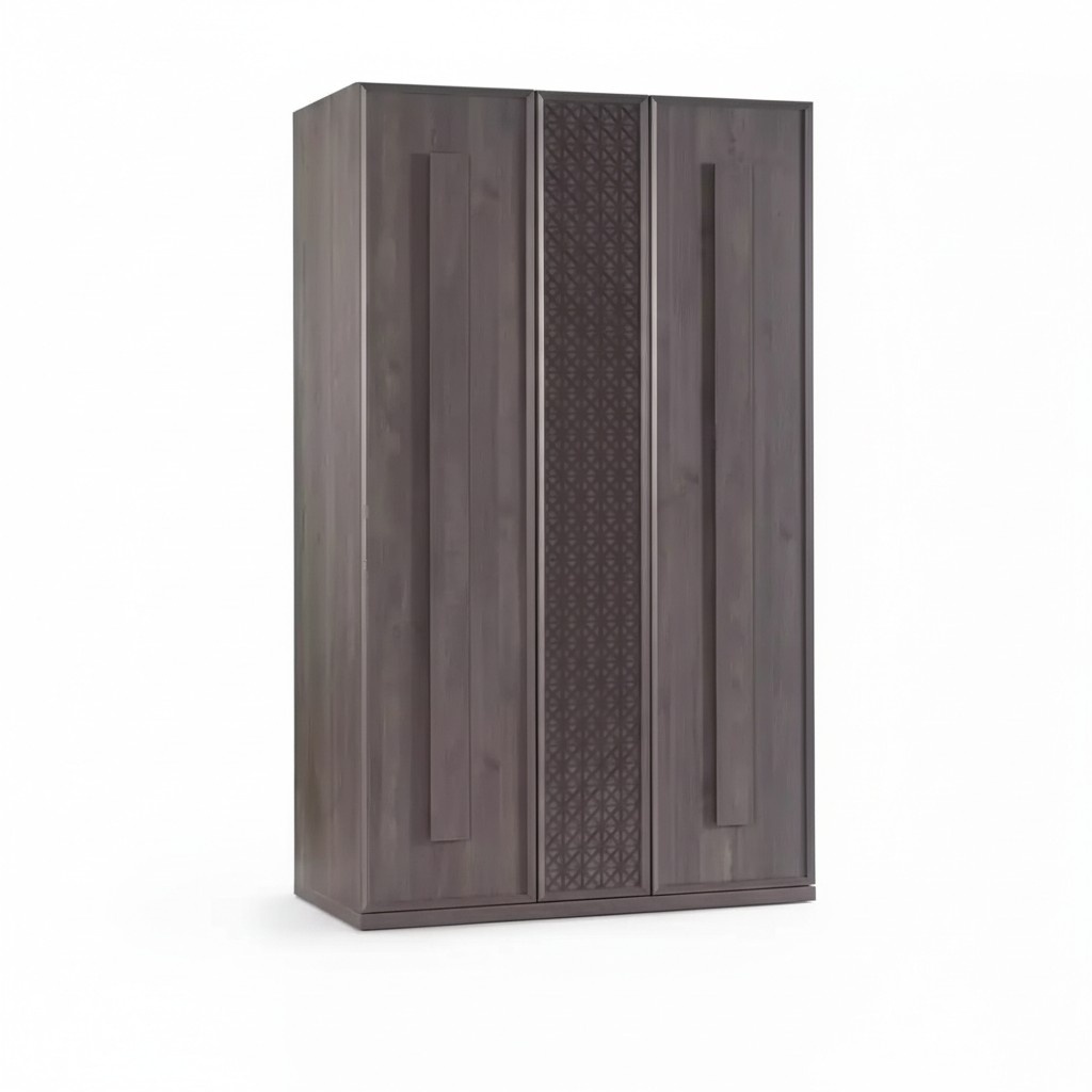 Holzschrank Luxus Kleiderschrank Schrank MÃ¶bel Holz Grau 3 tÃ¼rig Design
