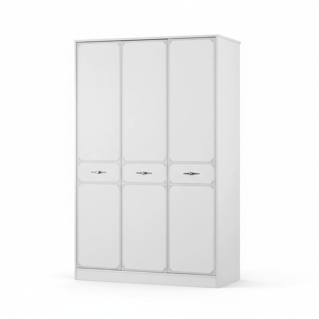 Holzschrank Luxus Kleiderschrank Schrank MÃ¶bel Holz WeiÃ 3 TÃ¼r