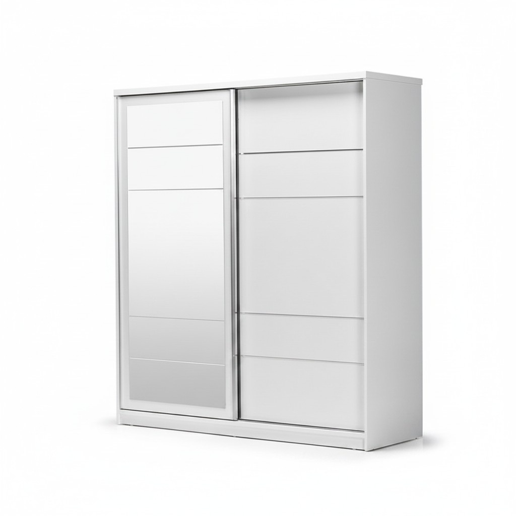 Holzschrank Schrank Kleiderschrank Anbauschrank Spiegel Holz WeiÃ