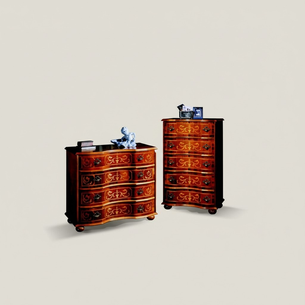 Italienische Holz MÃ¶bel Design Luxus Kommode Schrank 4 Schubladen Braun