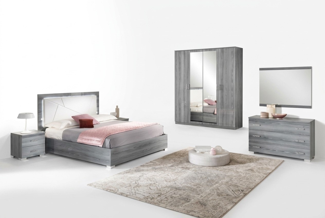 Italienische MÃ¶bel 4tlg. Schlafzimmer Set Bett 2x Nachttisch Kleiderschrank