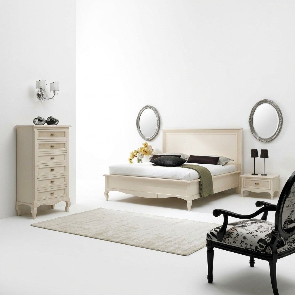 Italienisches Schlafzimmer MÃ¶bel Bett Nachttisch Massive Holz Betten Set 4tlg.