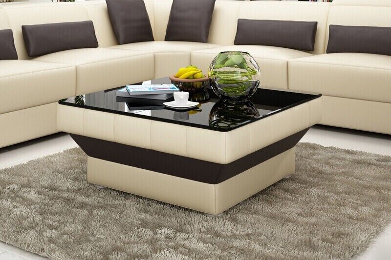 Couchtisch Holz Tisch Beistelltisch Wohnzimmer Glas Kaffeetisch Designer Sofort