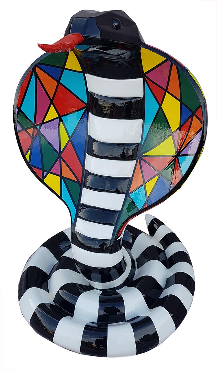 Designer Abstrakte Moderne Figur Schlange Kobra Deko Garten Skulpturen