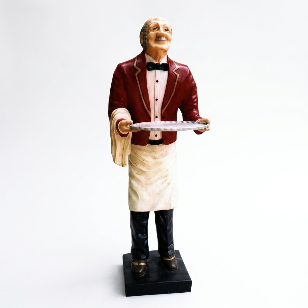 Kellner Figur Statue Skulptur Figuren Skulpturen Dekoration Servier