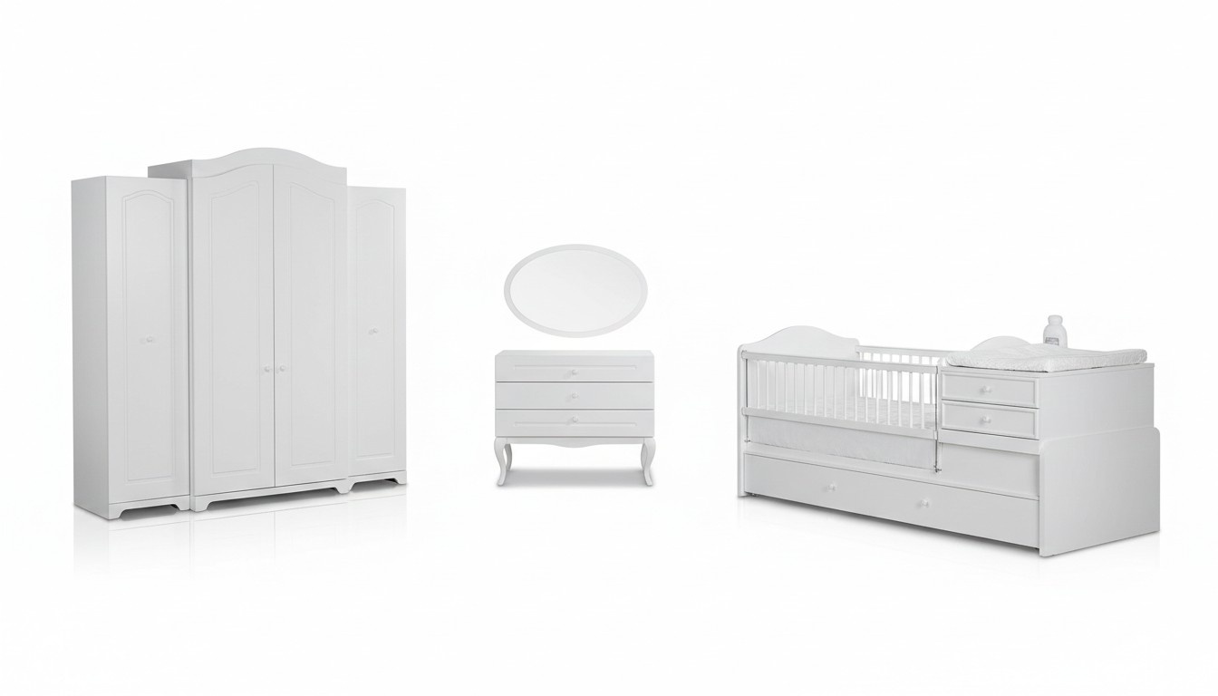 Kinderbett Kleiderschrank Jugendzimmer Kinderzimmer MÃ¶bel Holz 3tlg Set