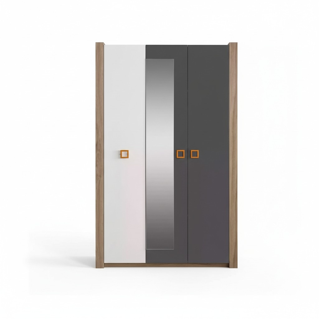 Kinderkleiderschrank Kleiderschrank KindermÃ¶bel Kinderzimmer Holz Grau