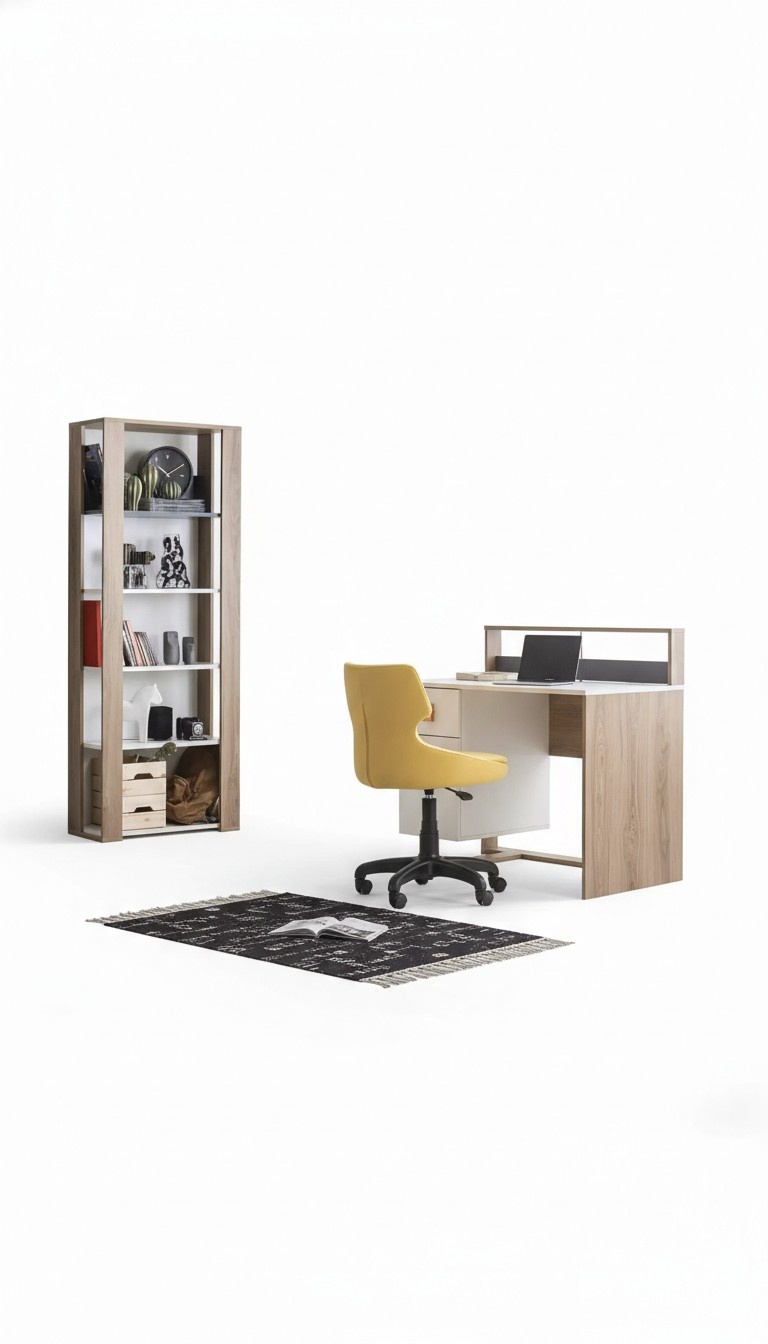 Kinderschreibtisch Schreibtisch BÃ¼cherregal Holz Braun Set 3tlg Sessel
