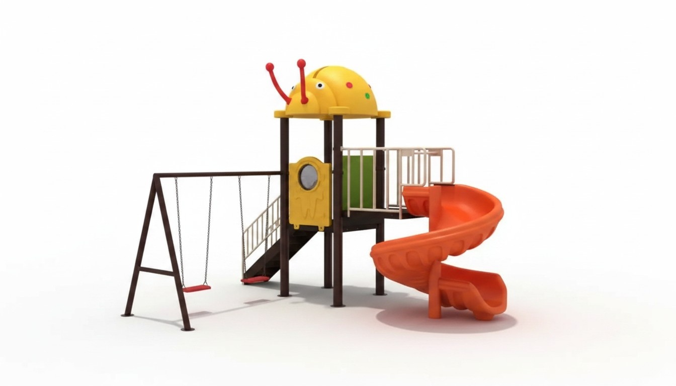 Kinderspielplatz mit Rutschen und Schaukeln Unterhaltung fÃ¼r Kinder