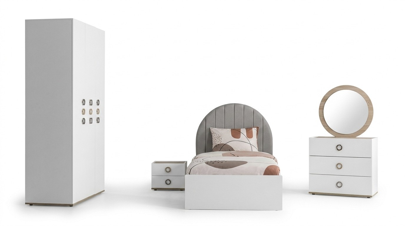 Kinderzimmer Komplete Bettrahmen KindermÃ¶bel Bett Holz WeiÃ Set 5tlg