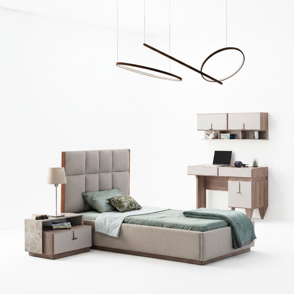 Kinderzimmer MÃ¶bel Designer Einzelbett Holz Nachttisch Schreibtisch 4tlg