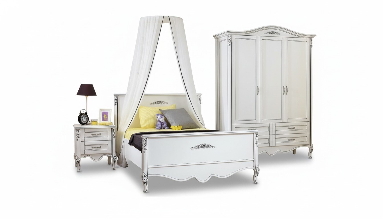Kinderzimmer-Set in WeiÃ aus Holz mit modernem Design