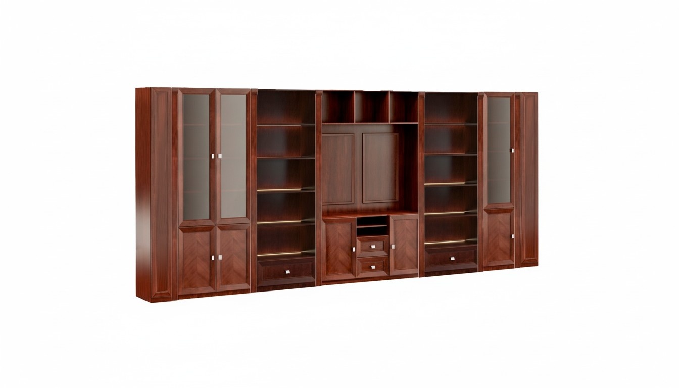 Kirschbrauner Kleiderschrank LuxuriÃ¶se Schlafzimmer Holz Schubladen