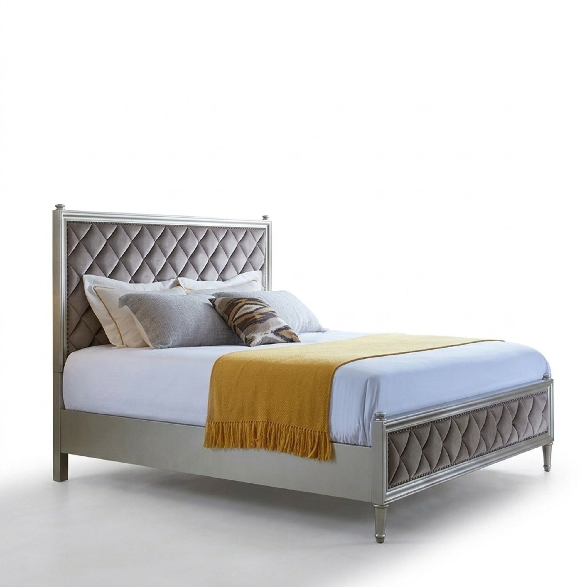Klassisch Designer Bett Schlafzimmer Textil Leder Polster Italienische MÃ¶bel