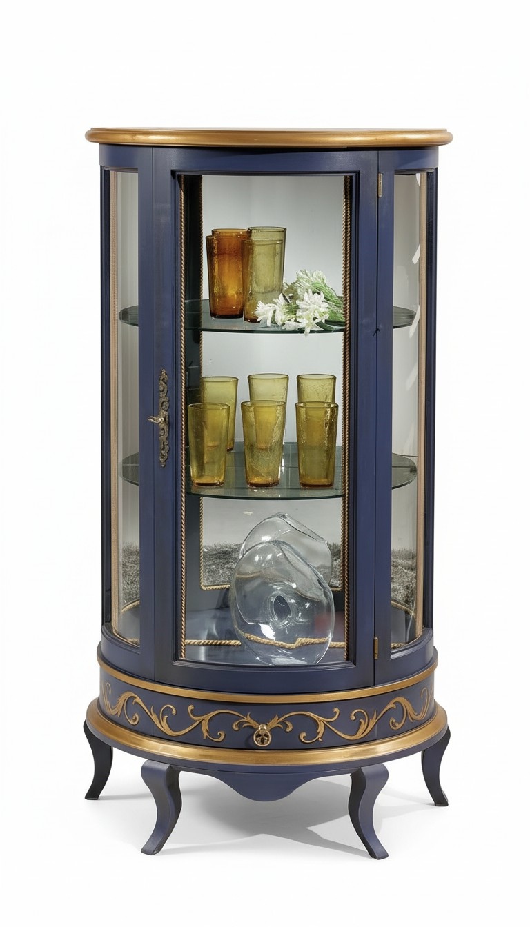 Klassisch Vitrinen Glas Schrank Luxus lila Vitrine Holz fÃ¼r das Wohnzimmer Neu
