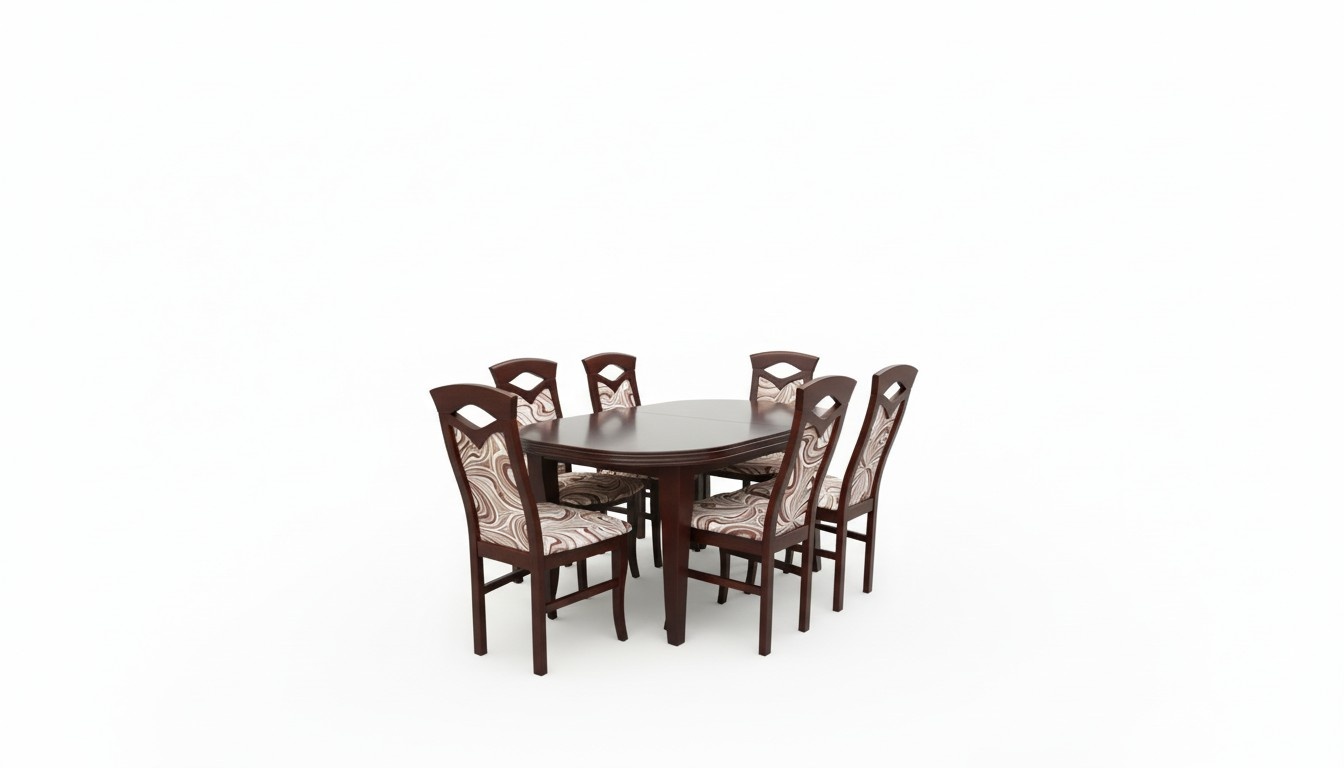 Klassische Esszimmer Garnitur Holztisch mit 6 StÃ¼hlen Stuhl Design