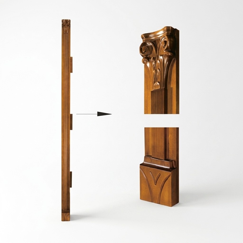 Klassische Pfeiler AbschluÃsatz fÃ¼r Schrank Schrankwand System SE-st-B-N Pfeiler