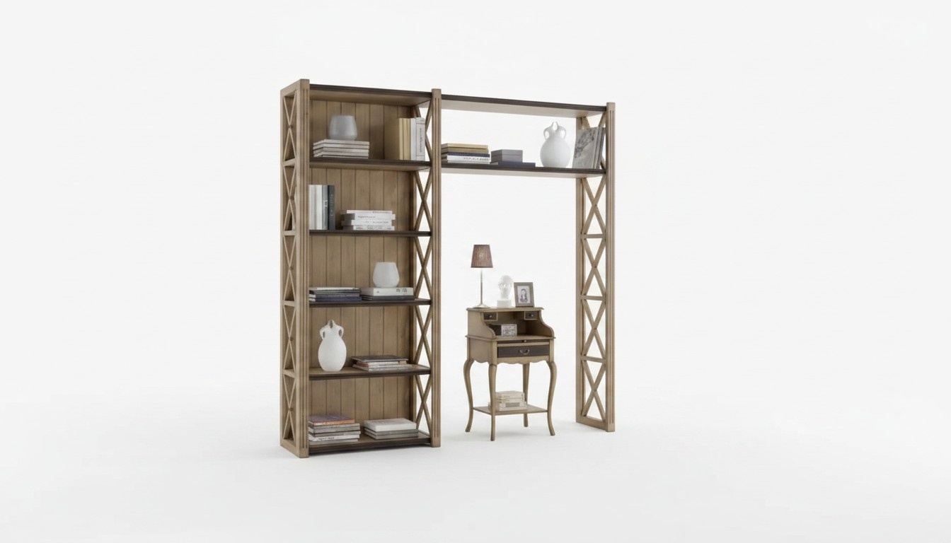 Klassische Regale Beige Schrank Schrankwand BÃ¼cherregal Wohnzimmer