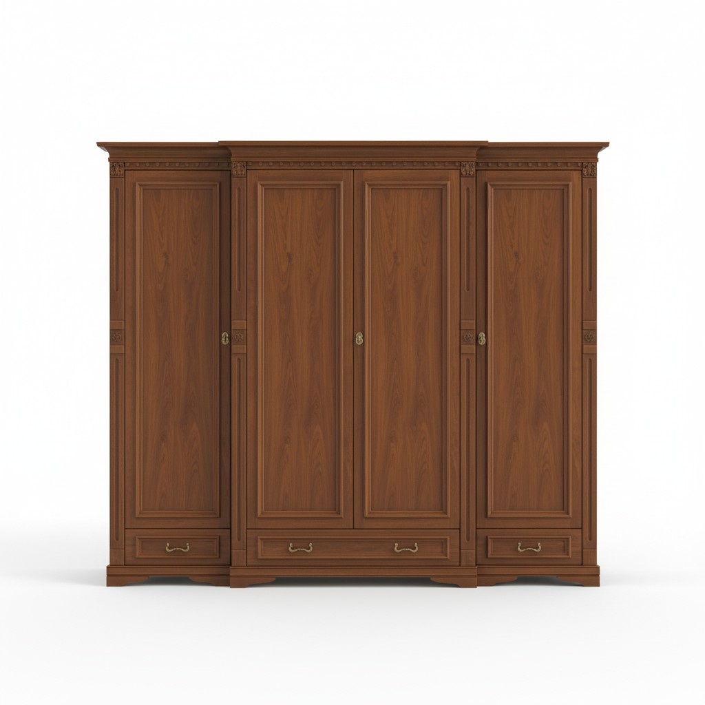 Klassische SchrÃ¤nke Schrank Schrankwand Kleiderschrank Massiv Kolonial Stil O4D