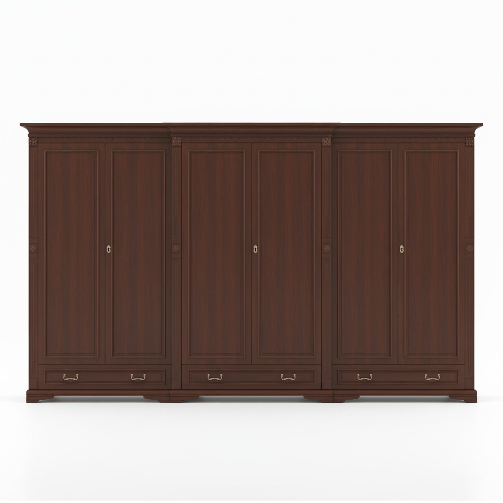 Klassische SchrÃ¤nke Schrank Schrankwand Kleiderschrank Massiv Kolonial Stil O6D