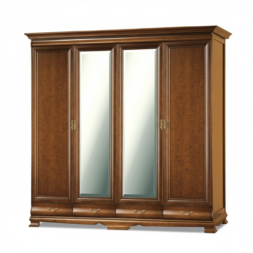 Klassische SchrÃ¤nke Schrank Holzschrank Schrankwand Kleiderschrank - Model N-4D