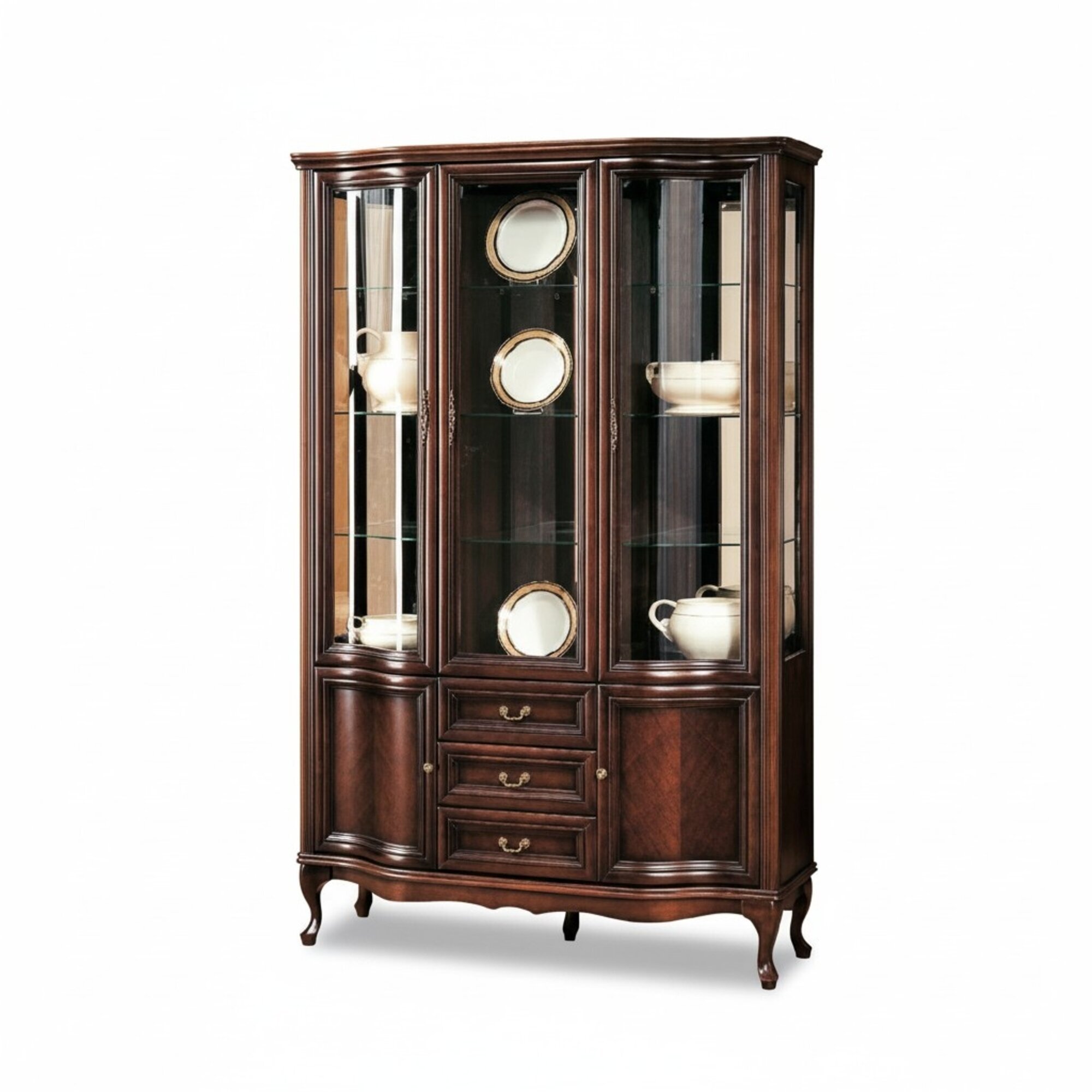 Klassische Vitrine Schrank Italienische MÃ¶bel Vitrinenschrank Vitrinen Neu W-W3