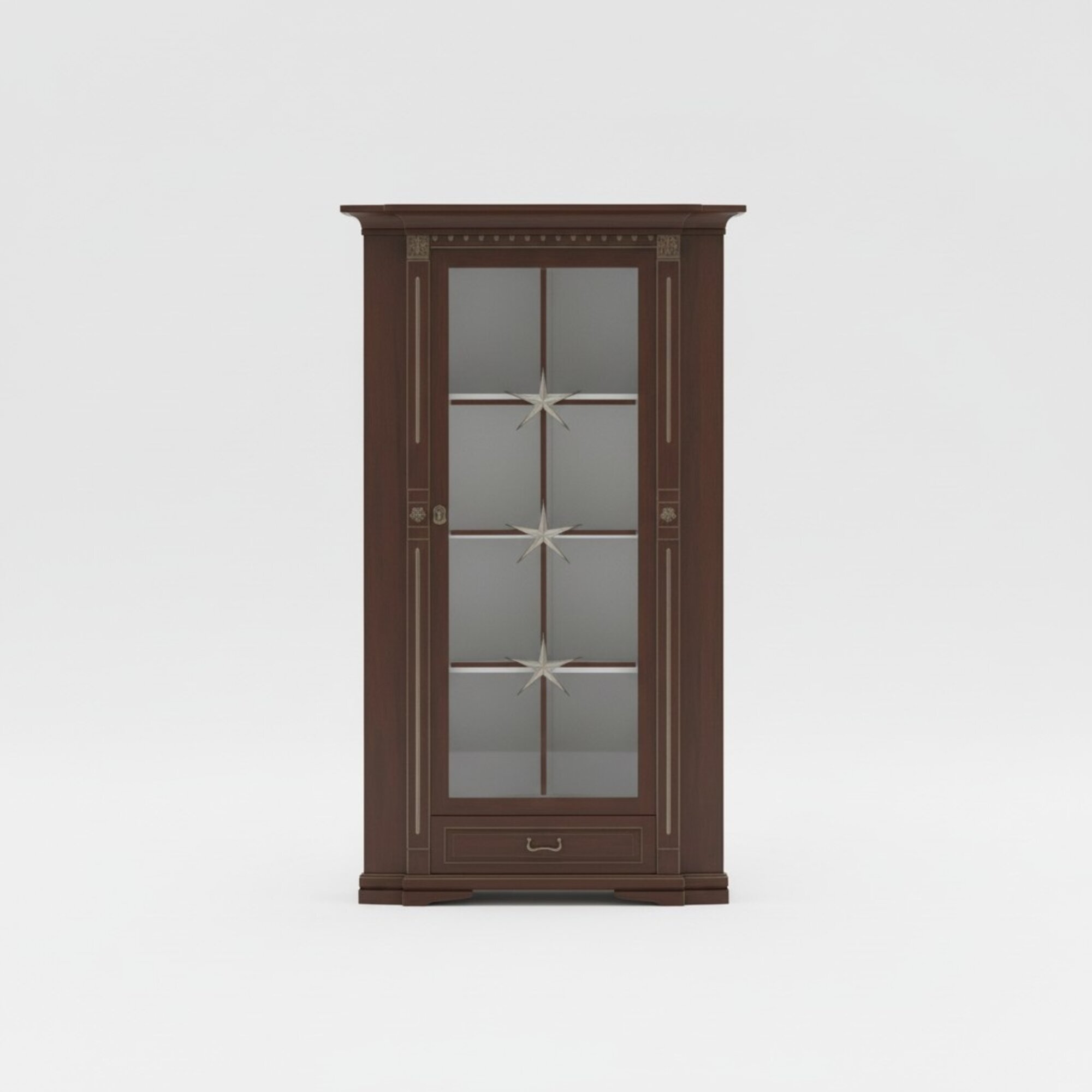 Klassische Vitrine Vitrinenschrank Vitrinen Glasschrank Schrank Kolonial OW-N