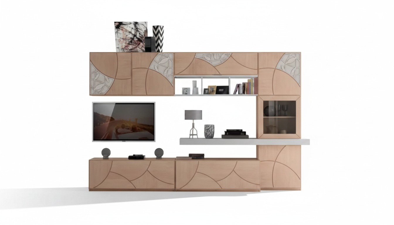 Klassische Wohn Wand Wohnzimmer Sideboard RTV Regal WÃ¤nde Schrank Neu