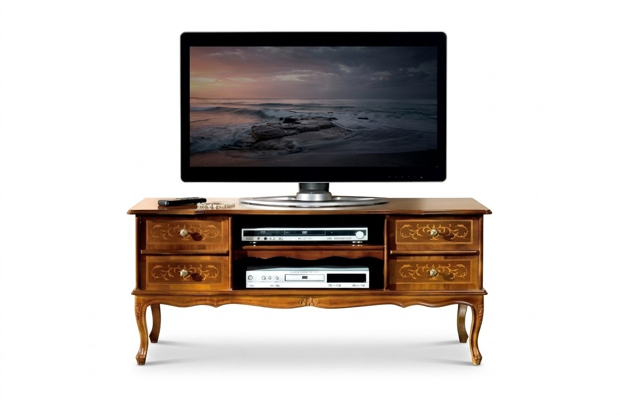 Klassischer Brauner rtv Luxus tv Schrank Lowboard Schubladen HolzmÃ¶bel