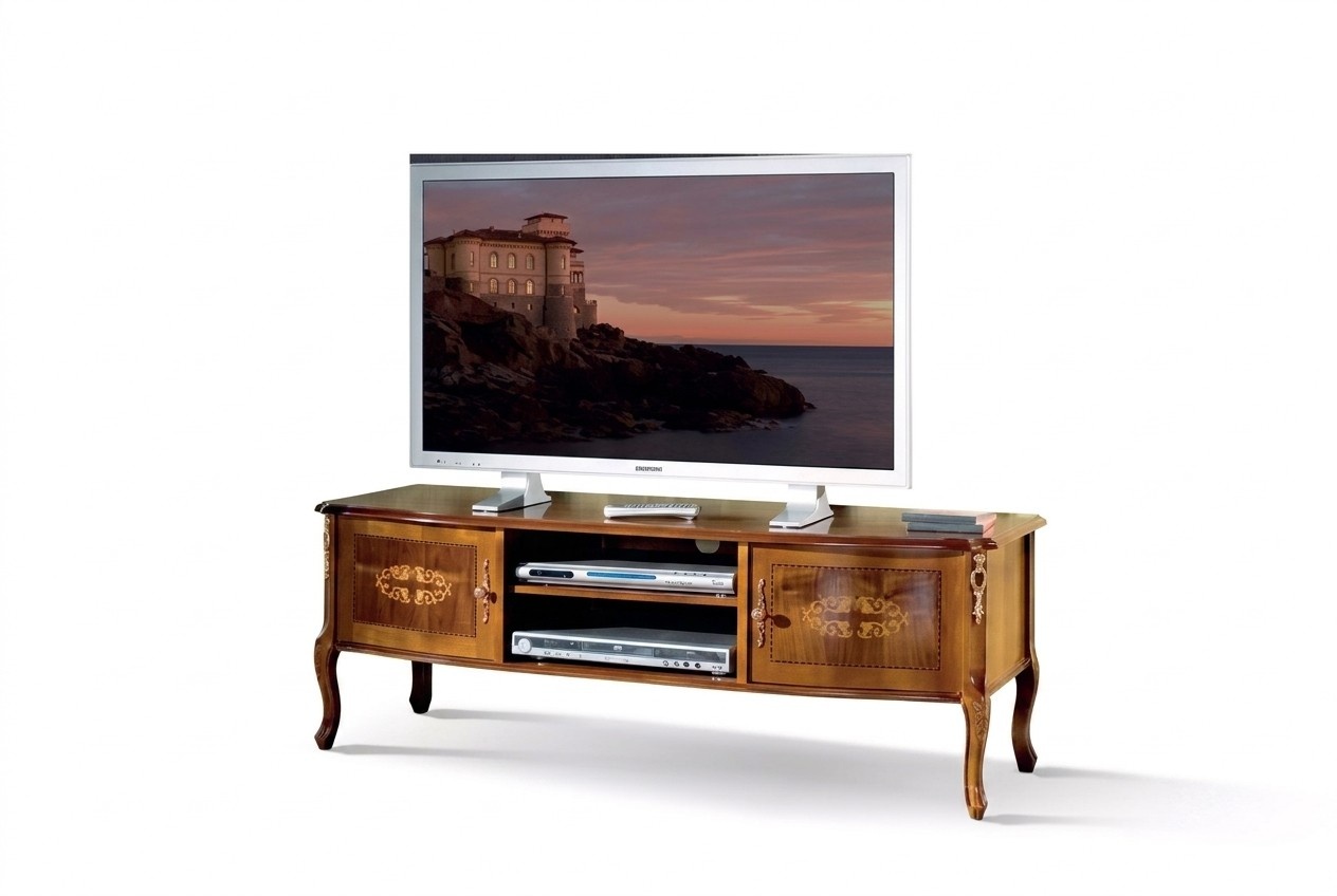 Klassischer Brauner TV-Schrank Wohnzimmer Lowboard Luxus StÃ¤nder Design