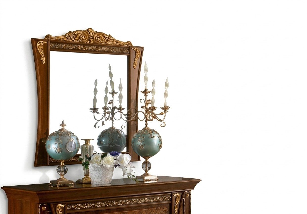Klassischer Designer Spiegel Italienische MÃ¶bel Wandspiegel Holz Spieglein Deko