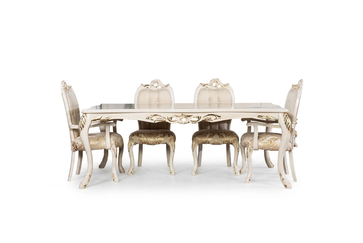 Klassischer Esstisch Beige Design Tisch Holz Tische MÃ¶bel Wohnzimmer