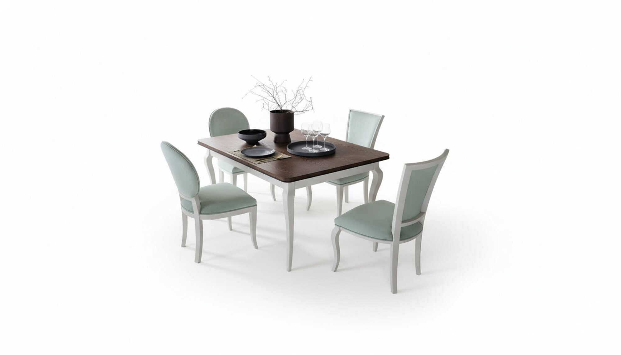 Klassischer Esstisch Garnitur Tisch Holz Esszimmer 4x Stuhl StÃ¼hle Set