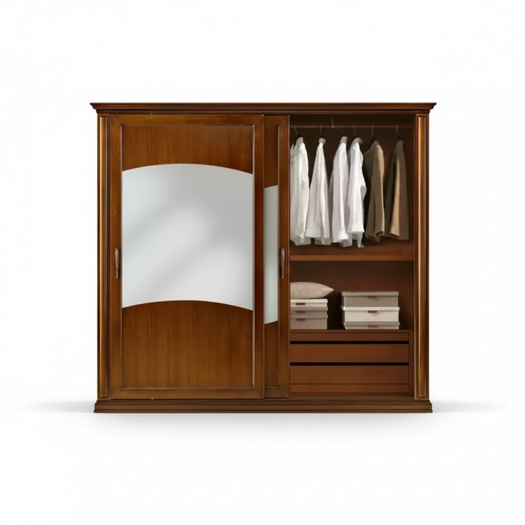 Klassischer Kleiderschrank Braun Schrank Holz Garderobe Luxus MÃ¶bel