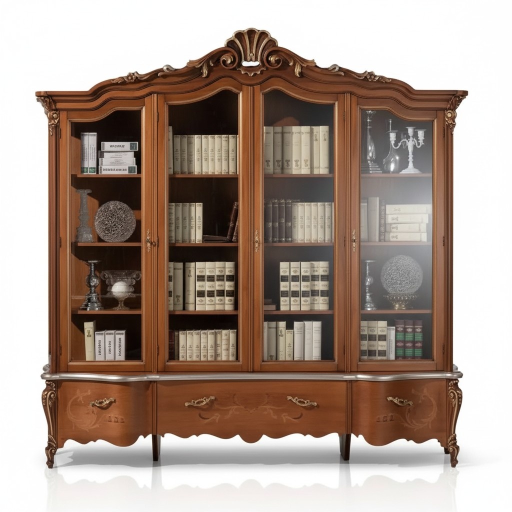 Klassischer Luxus BÃ¼cherschrank Massivholz MÃ¶bel Vitrine Regalschrank Schrank