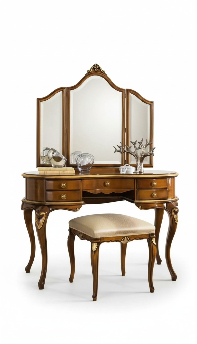 Klassischer Schminktisch Spiegel Luxus Schlafzimmer Holz MÃ¶bel Neu