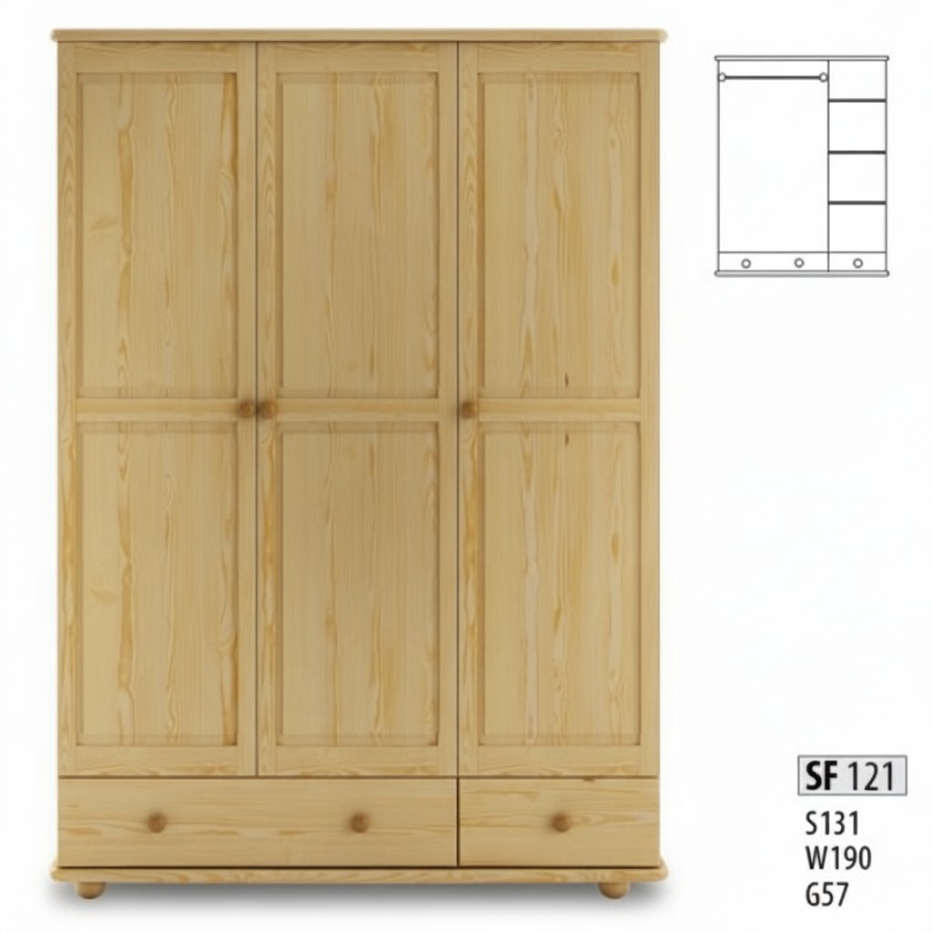 Klassischer Schrank Kleiderschrank Massiv Landhaus Schrank Kiefer SchrÃ¤nke Neu