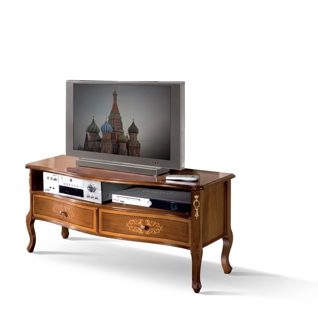Klassischer TV-Schrank Wohnzimmer MÃ¶bel TV-StÃ¤nder Holz Design Neu