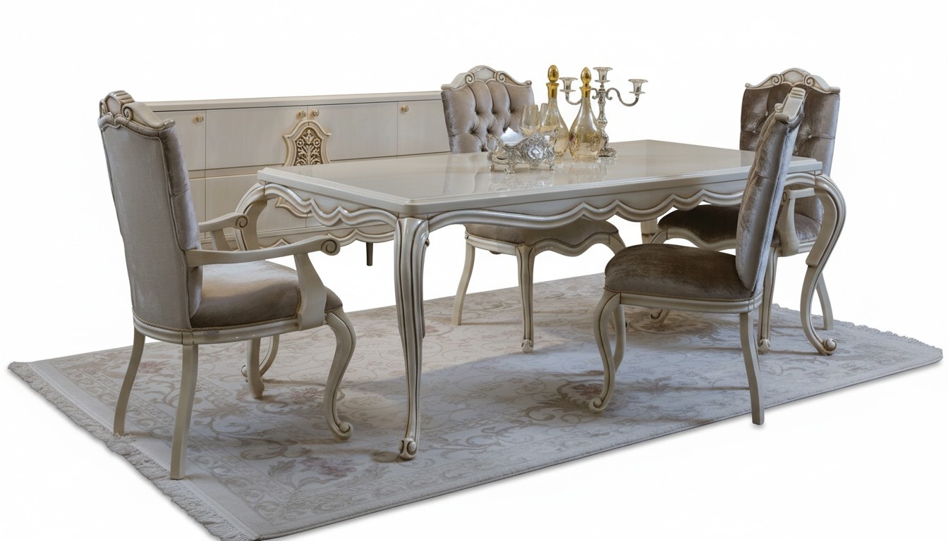 Klassisches Esstisch 4x StÃ¼hle Esszimmer Gruppe Tische Sitzgruppe 5tlg