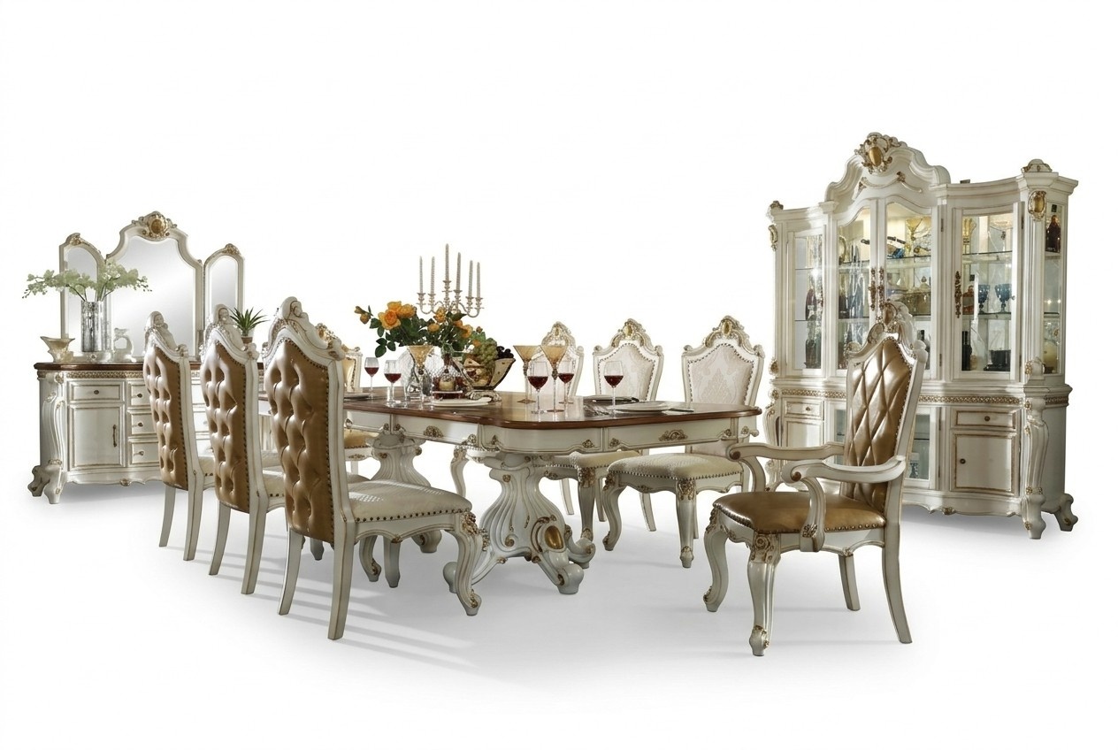 Klassisches Esszimmer 8x StÃ¼hle Komplette Garnitur Barock Rokoko Anricht