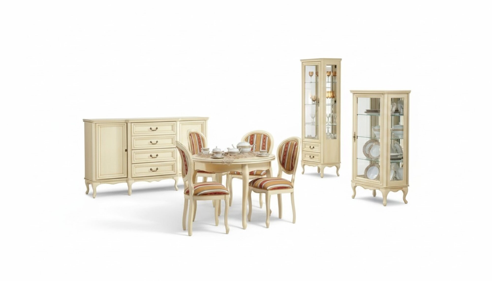 Klassisches Esszimmer Kommode Tisch StÃ¼hle Vitrine KÃ¶nig Chippendale Wersal1
