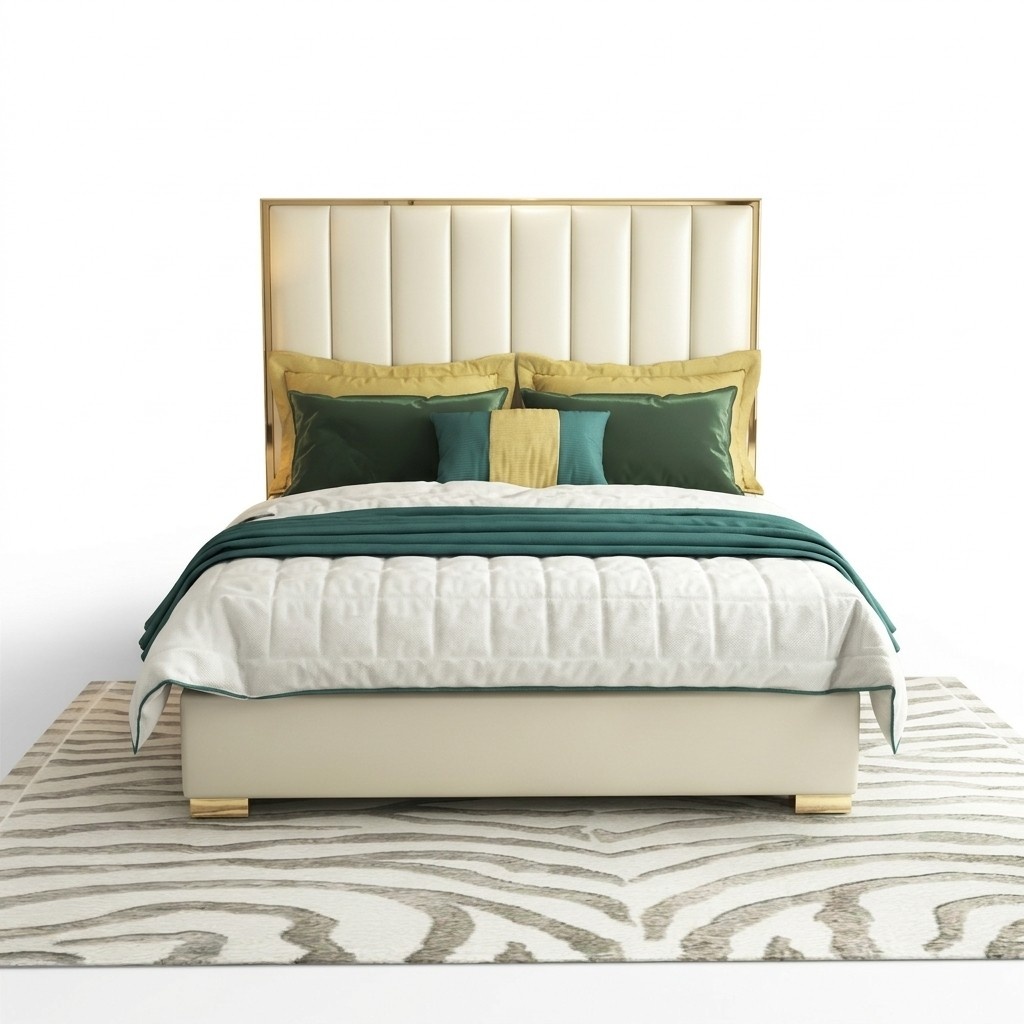 Klassisches Schlafzimmer Bett WeiÃ Textil Betten Leder Polster Doppel