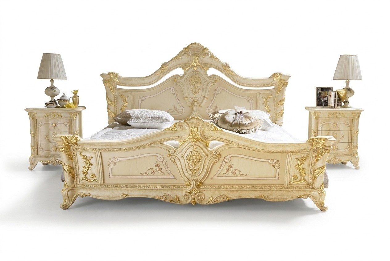 Klassisches Schlafzimmer Hotel Bett Barock MÃ¶bel Holz Betten Italien